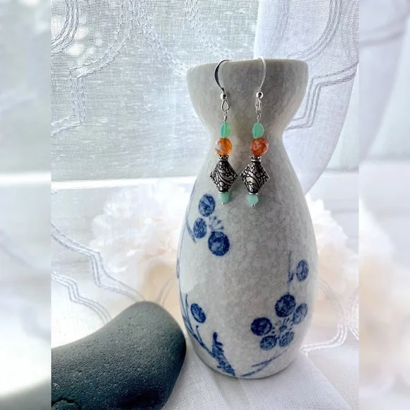 🎉host pick🎉Handmade 🔥 agate‎ earrings - Picture 3 of 3